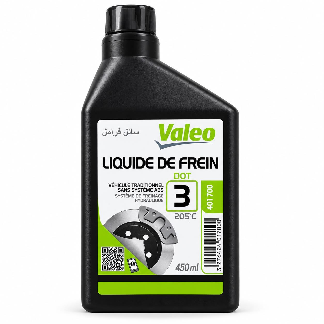 Liquide de frein Valeo Dot 3 - 450 ml