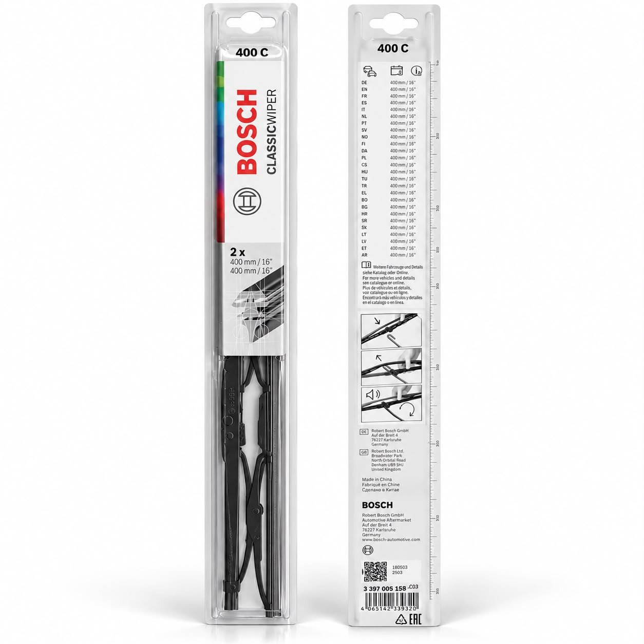 Balai d'essuie glace Bosh - 400 mm /16" X2